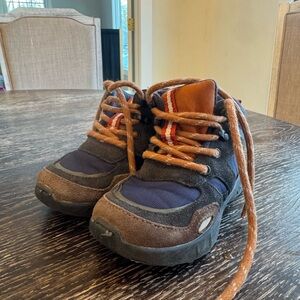 Zara Kids' Adventure Lace-Up Sneakers - Navy and Brown